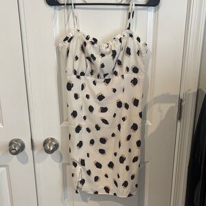 Princess Polly Cream Mini Dress with Black and Tan Spots